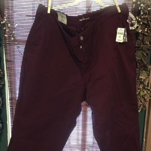 Gap crop pants wine color size 18 NWT